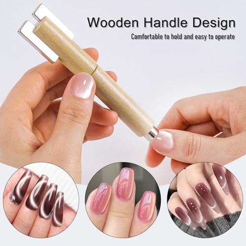 WOKOTO 4-in-1 Multi-Functional Nail Cat Eye Magnet Pen Double-Ended