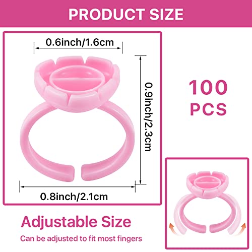 Eyelash Extension Glue Rings 100PCS Disposable Lash Holder Cups