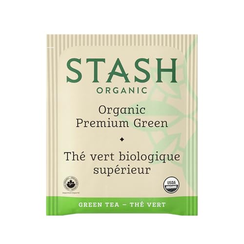 Stash Tea Organic Premium Green Tea, Caffeinated, Non-GMO Project Verified, Serve Hot or Iced, 96 Tea Bags, 16 count (6 pack)