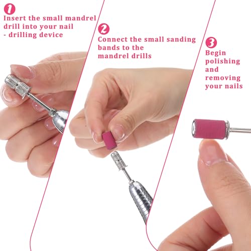 Nail Drill Sanding Bands 180 Grit with 3/32" Bit and Organizer
