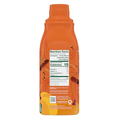 Starbucks Pumpkin Spice Cold Brew Coffee Concentrate, 32 Fl Oz
