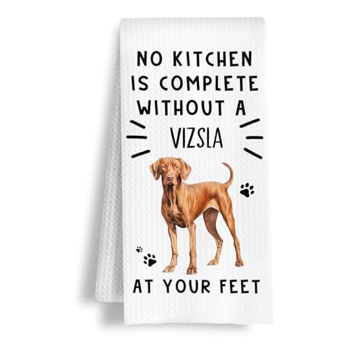 Vizsla Hand Towels - Funny Dog Lover Kitchen & Bathroom Decor - Casual Variation, 16x24 Inches