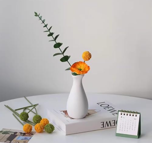 White Ceramic Bud Vase - Small Decorative Floral Holder