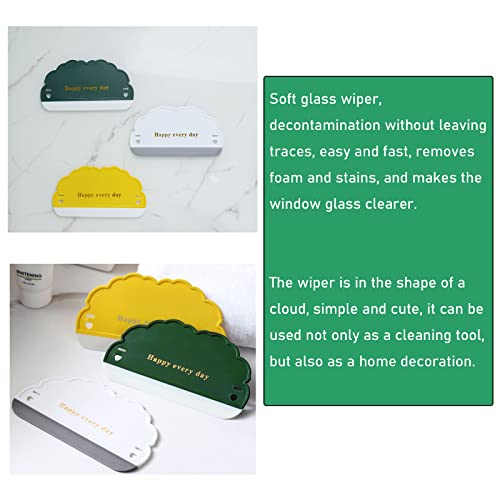 3-Pack Cloud Shower Squeegee - Soft Silicone Glass Cleaning Scraper Tool