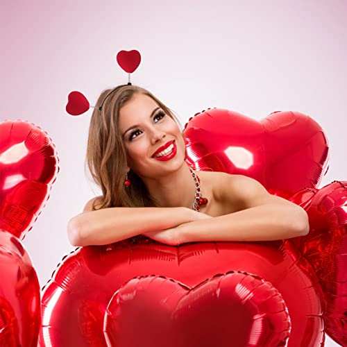 WLBON 4-Piece Valentine's Day Heart Headband, Hair Clips & Sunglasses Set