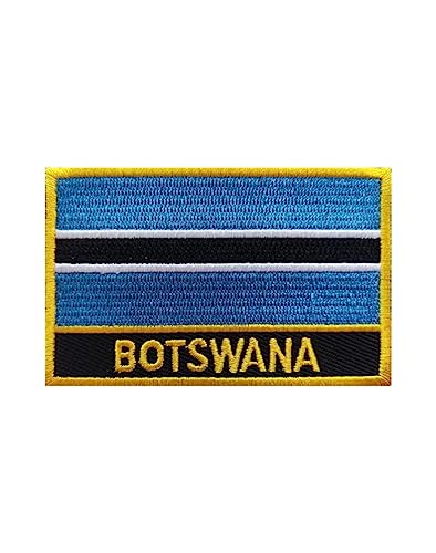 Botswana Flag Patch - Iron On or Sew On Embroidered 3.15x2"
