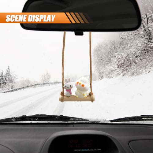 Cute Chick & Bunny Car Rear View Mirror Hanging Ornament
