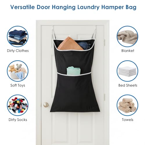 Grofur 2-in-1 XL Over-the-Door Laundry Hamper with Pop-Up Mesh Basket