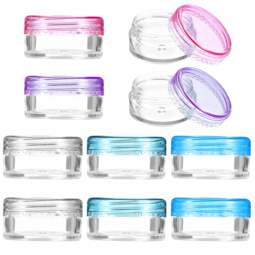 AOZUO 10 Pack 5g Travel Cosmetic Jars - Leak Proof Small Sample Containers with Lids