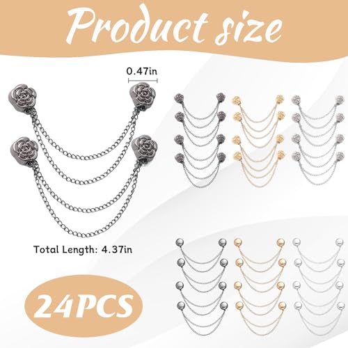 24 PCS Clothing Cinch Clips - Multi-Function Hem Pins for Shirts & Pants