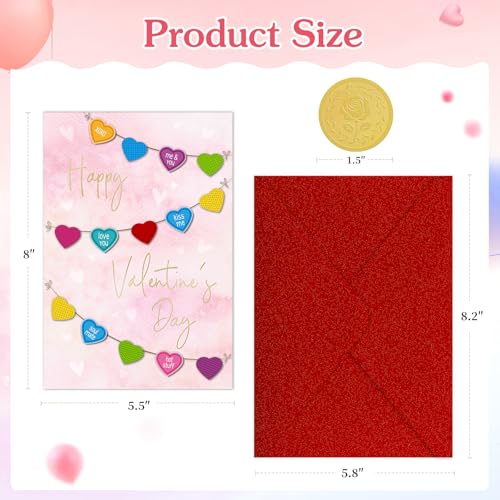 FLYAB 3D Hearts Valentine's Day Card with Envelope - Romantic Gift