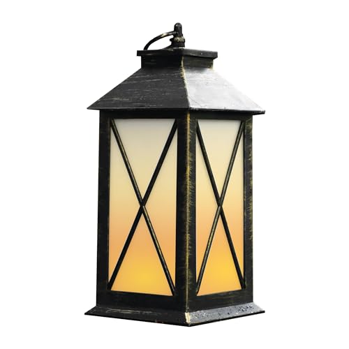 Flameless Candle LED Lantern - Battery Operated Rustic Lighting