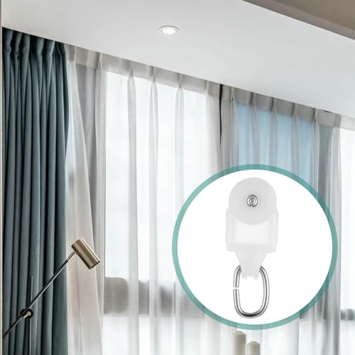 50 Pcs Curtain Track Glider Rollers - Durable Stainless Steel Hooks