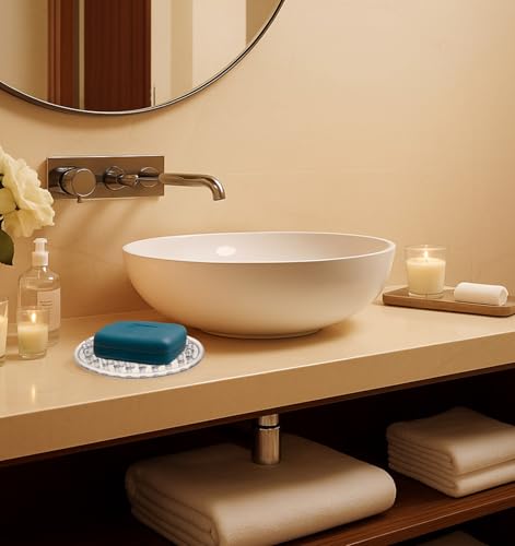 2-Pack Silicone Soap Holder, Non-Slip Clear Oval Soap Dish for Shower