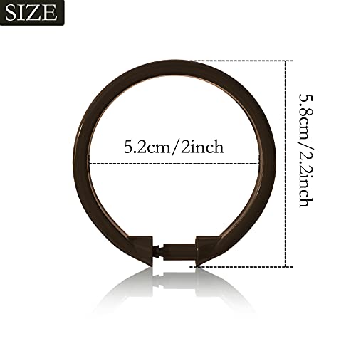 Qulable 12-Pack Plastic Shower Curtain Rings, Rust-Proof C-Shaped Hooks