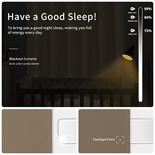 Easy-Going Thermal Blackout Curtains - 34x45 Inch Camel Panels, Set of 2