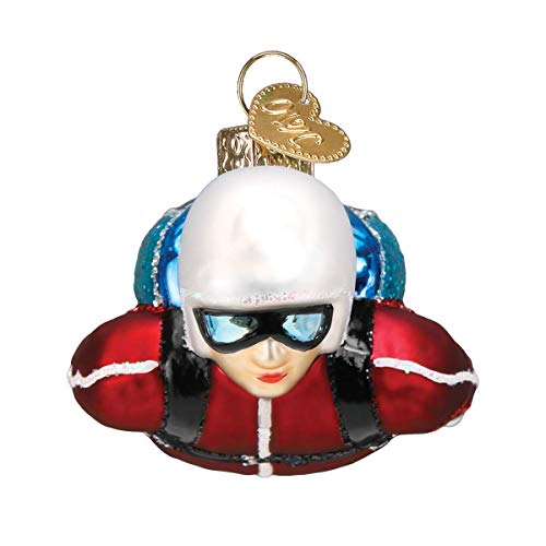Skydiver Glass Blown Christmas Tree Ornament - Handcrafted Holiday Decorations