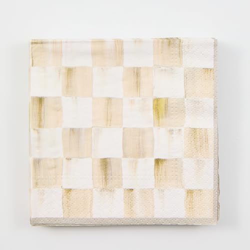 Mocha Check Paper Napkins Pack by MacKenzie-Childs - 20 Count