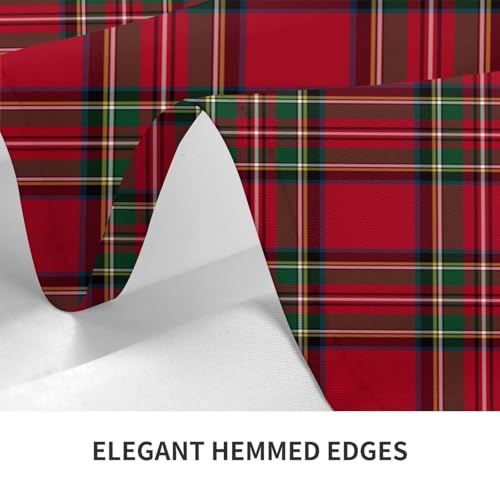 Christmas Checkered Tablecloth Rectangle 60x104 Inch Red Green Holiday Picnic Cover - Retro Plaid Fabric