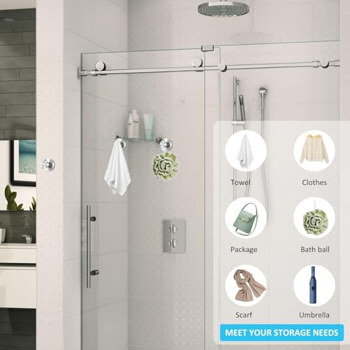 Silver Vacuum Suction Cup Hooks - No Drill Removable Hanger for Bathroom
