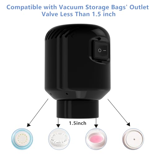 Kissleaf Portable Electric Vacuum Pump for Storage Bags - Black