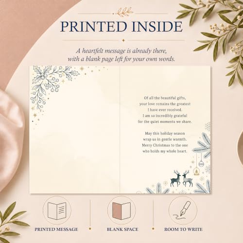 Christmas Card Gift for Husband - Deer Silhouettes - Silver
