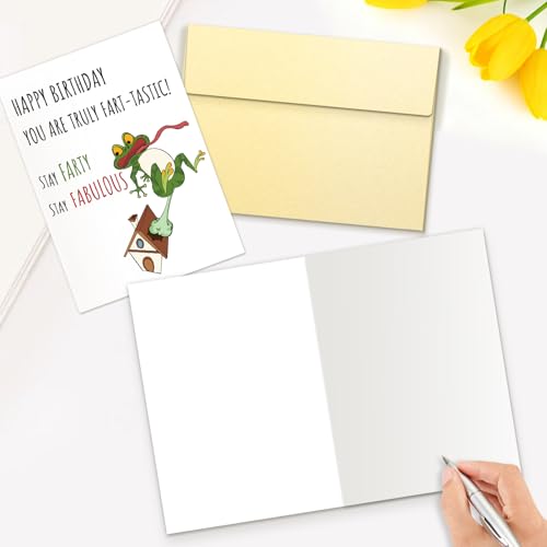 Fart-tastic Frog Birthday Card - Funny 5x7 Inch Prank Card