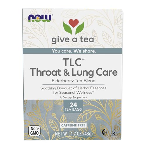 Elderberry Tea Blend for Throat & Lung Care, Caffeine-Free, 24 Count