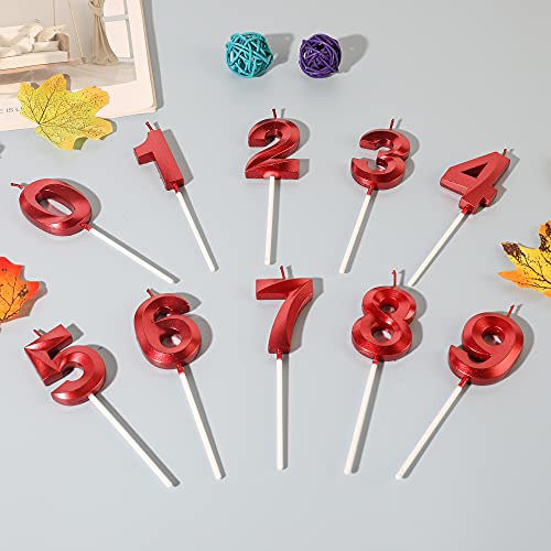 Red Glitter Birthday Candles Set - Number 35 & 53 for Celebrations