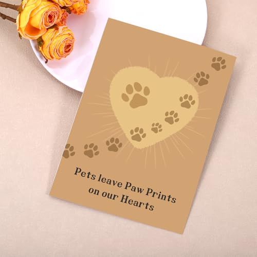 Dog Cat Sympathy Card - Heartfelt Memorial Gift with Envelope