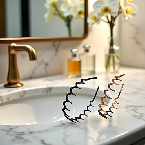 4Pcs Plastic Zigzag Headband with Teeth Wavy Hair Comb Set