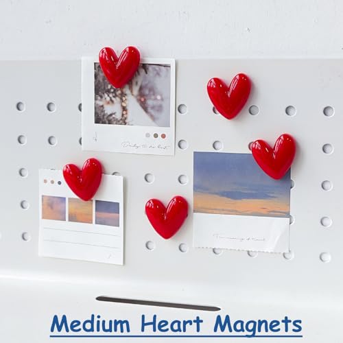 12PCS Heart-Shaped Refrigerator Magnets Set - Cute Red Decor