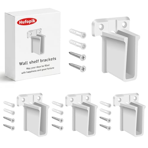 Hufopik 4-Pack Wire Shelf End Brackets for Closet Systems
