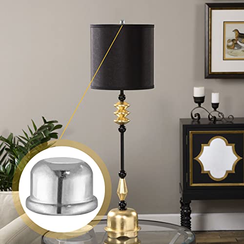 Silver Lamp Finials 1/4-27, 0.5 Inch Tall - 2 Pack