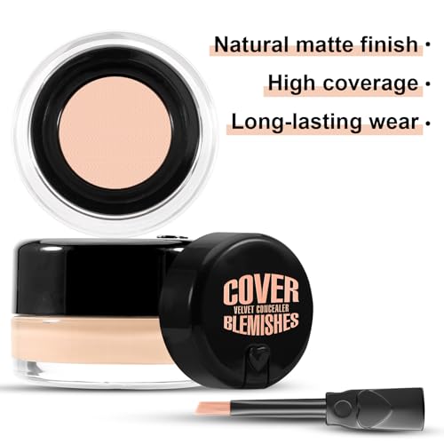 Waterproof Full Coverage Cream Foundation with Built-in Brush