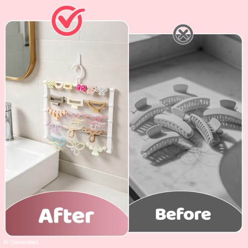 5-Tier Stainless Steel Hair Accessories Organizer - Claw Clip Holder