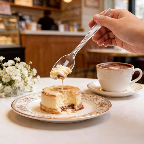 SACATR 100 Count Heavy Duty Clear Plastic Spoons - Disposable Cutlery
