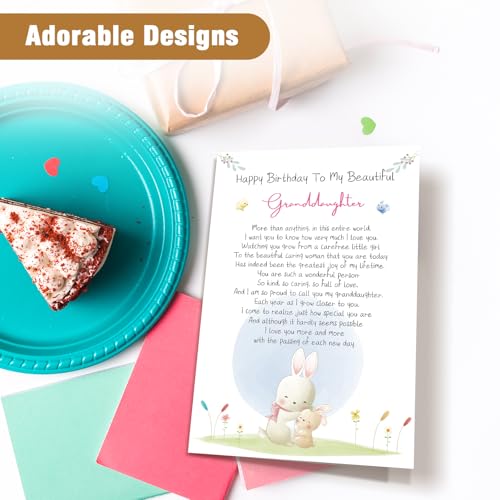 Heartfelt Birthday Card for Granddaughter with Romantic Poem