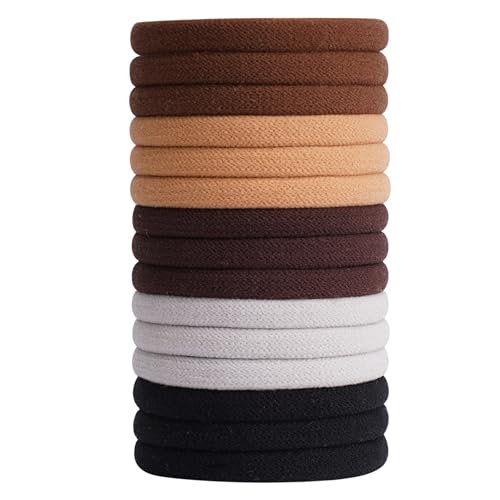 EasYoung 15Pcs Elastic Hair Ties for Thick Hair - Damage-Free Hold
