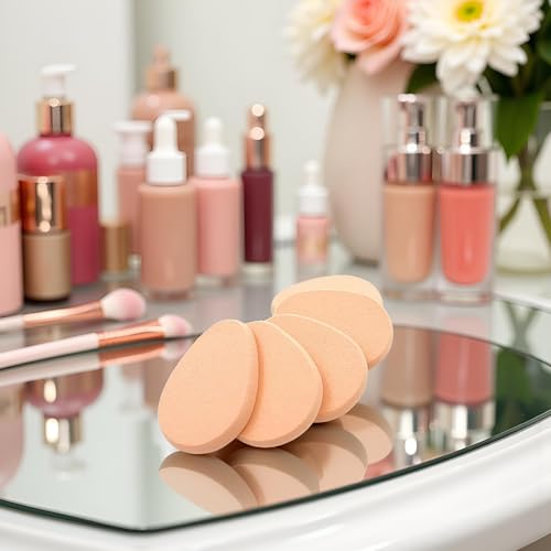 Fansoftiks 5Pcs Beige Makeup Sponge Blender Set for Flawless Foundation