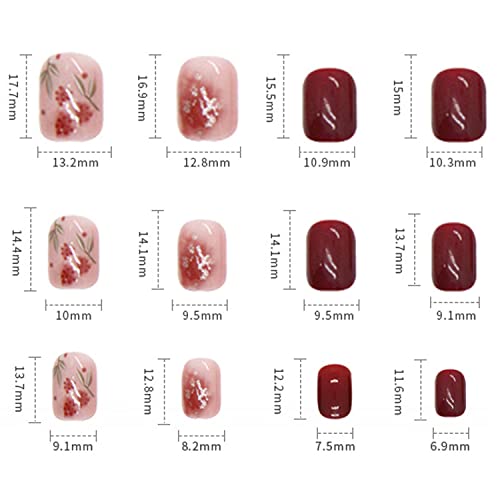 Vezocim Short Press on False Nails - 24Pcs Reusable Acrylic Fake Nails