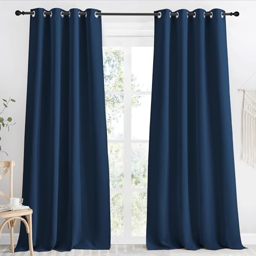 NICETOWN Moroccan Blue Blackout Curtain, 55x96 Inch, Burgundy Red