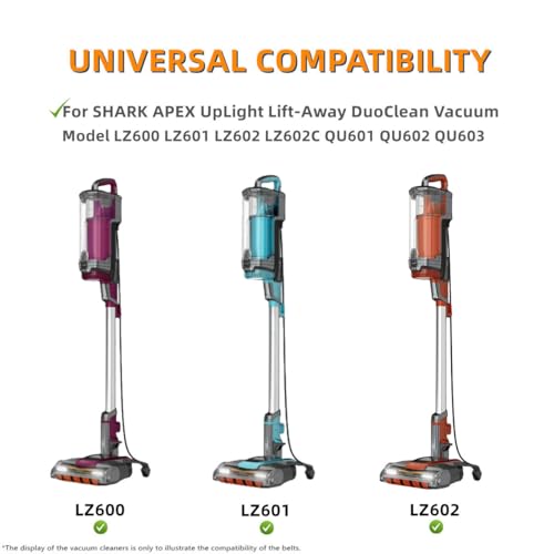 Replacement Belts for Shark APEX UpLight DuoClean Vacuums - Pack of 2