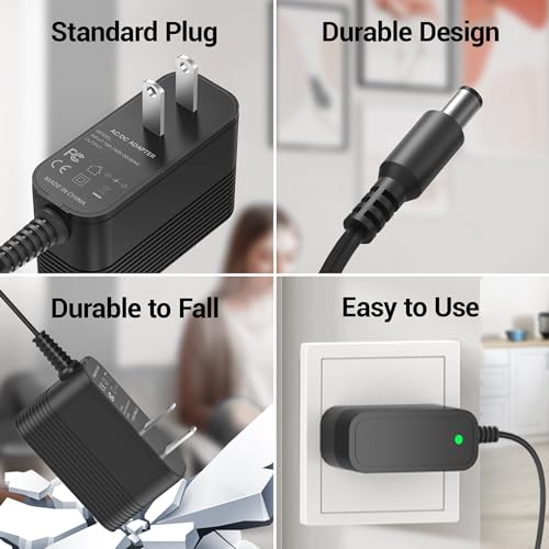 26.5V DC Charger for Inse Cordless Vacuum Cleaners - Compatible with N5, N6, Deik VC-1518-US