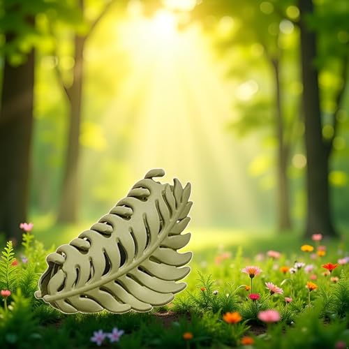 Green Leaf Hair Claw Clip 3.5 Inch Non Slip Jaw Clip for Thick Hair