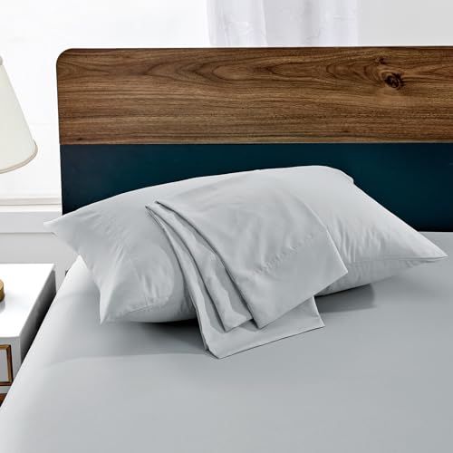 FreshCulture Light Grey Pillowcases Queen Size 30x20 Inches - 2 Pack