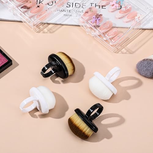 Nail Dust Cleaning Brush Ring 4-Pack - Soft Manicure Scrubber