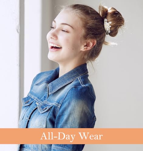Thrymme Pearl Hair Ties Set, 4 Pcs Elastic Ponytail Holders