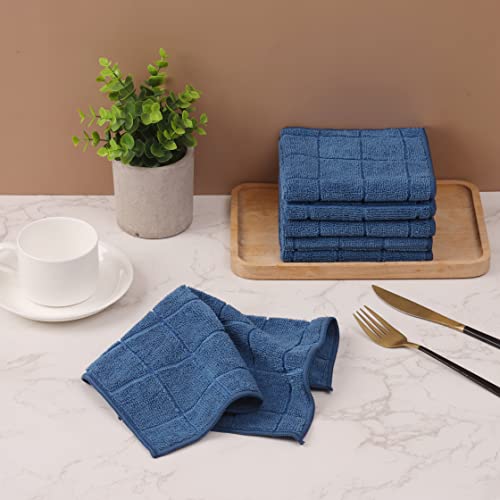 Microfiber Dish Rags Set of 6 - Super Absorbent & Lint-Free 11x11 Inches