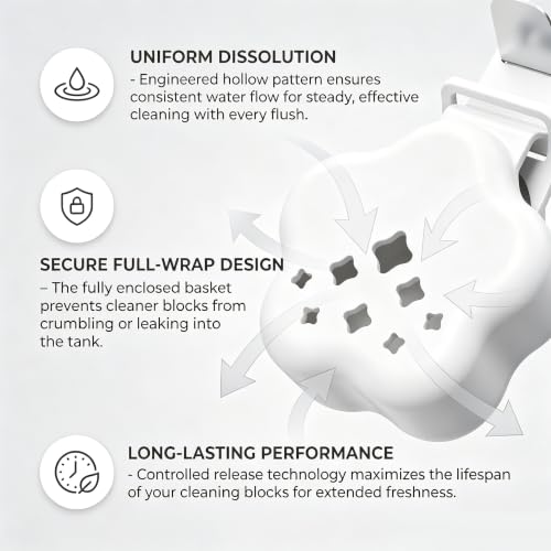 Adjustable Toilet Tank Tablet Holder with Stainless Steel Hook
